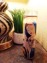 Load image into Gallery viewer, Like a virgin prayer candle Black wax by Spy Artvictim