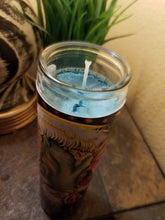 Load image into Gallery viewer, Ganesha and friend  prayer candle tourqouis wax