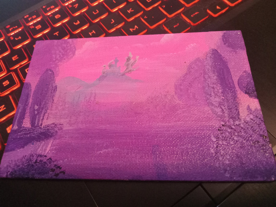 $10 acrylic Painting  Purple dragon trial