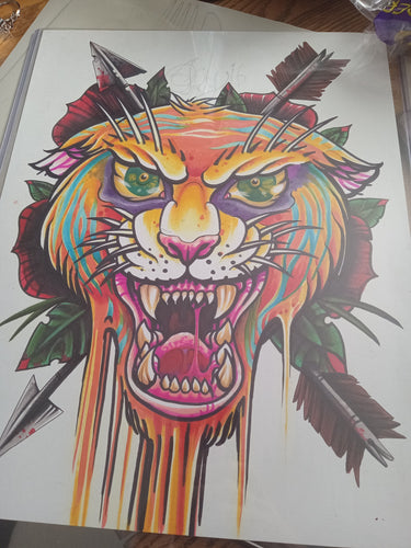 Colorful tiger artwork by Spy Artvictim