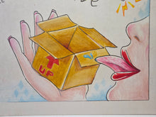 Load image into Gallery viewer, boobtube adult themed tattoo flash Marker art by B Spy Artvictim