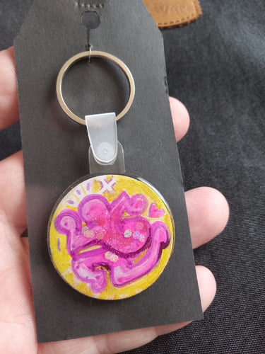 Keychain Hand painted/ Resined By Spy Artvictim  (Free shipping)