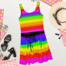 Load image into Gallery viewer, Rainbow Drip Skater Dress by ArtVictim