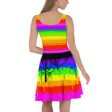 Load image into Gallery viewer, Rainbow Drip Skater Dress by ArtVictim