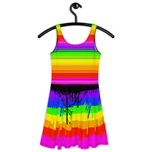 Load image into Gallery viewer, Rainbow Drip Skater Dress by ArtVictim