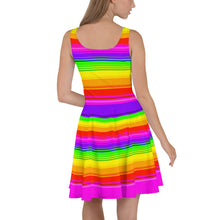 Load image into Gallery viewer, Clean Striped Rainbow Skater Dress by Artvictim