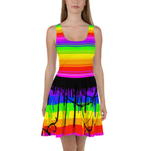 Load image into Gallery viewer, Rainbow Drip Skater Dress by ArtVictim