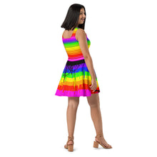 Load image into Gallery viewer, Rainbow Drip Skater Dress by ArtVictim