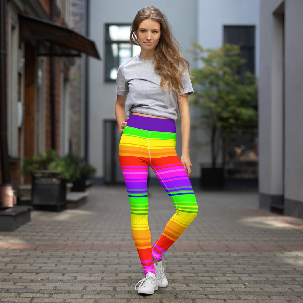 Rainbow Super Striped SLay Yoga Leggings By ArtVictim