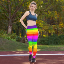 Load image into Gallery viewer, Rainbow Super Striped SLay Yoga Leggings By ArtVictim