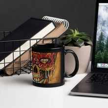 Load image into Gallery viewer, spy skull Black Glossy Mug