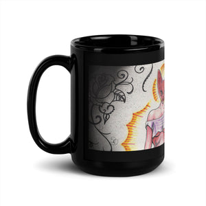 Cat girl Black Glossy Mug