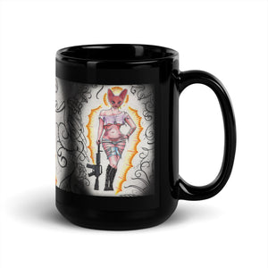 Cat girl Black Glossy Mug