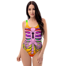 Load image into Gallery viewer, One-Piece rainbow Ribs Swimsuit by Artvictim