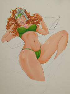 Rogue artwork colored w white background