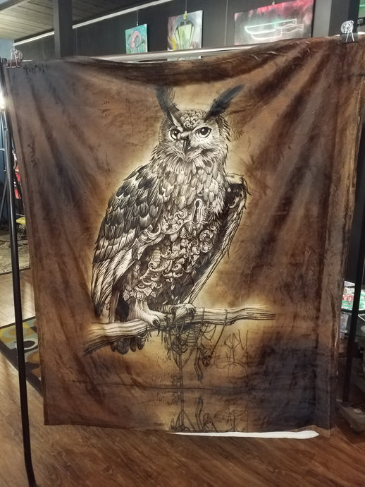 Clockwork Owl Throw Blanket by Spy ArtVictim