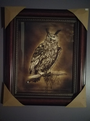 Framed Clockwork Owl