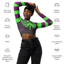 Load image into Gallery viewer, Lets Get LOud Heart Rib Recycled long-sleeve crop top by Spy Artvictim