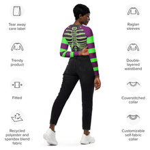 Load image into Gallery viewer, Lets Get LOud Heart Rib Recycled long-sleeve crop top by Spy Artvictim