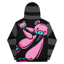 Load image into Gallery viewer, Scenemo Bear Dark striped all over printed Unisex hoodie by Spy Artvictim