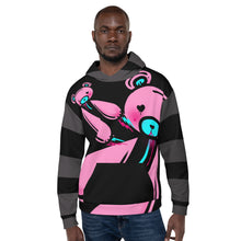 Load image into Gallery viewer, Scenemo Bear Dark striped all over printed Unisex hoodie by Spy Artvictim