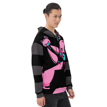 Load image into Gallery viewer, Scenemo Bear Dark striped all over printed Unisex hoodie by Spy Artvictim