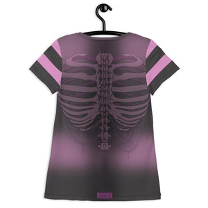 Pink Heart Ribs 1 All-Over Print Athletic T-shirt By Spy ArtVictim