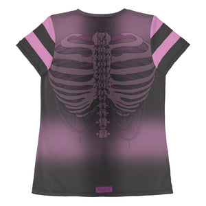 Pink Heart Ribs 1 All-Over Print Athletic T-shirt By Spy ArtVictim