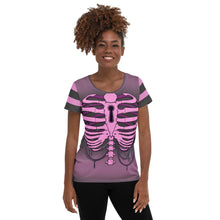 Load image into Gallery viewer, Pink Heart Ribs 1 All-Over Print Athletic T-shirt By Spy ArtVictim