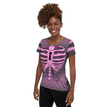 Load image into Gallery viewer, Pink Heart Ribs 1 All-Over Print Athletic T-shirt By Spy ArtVictim