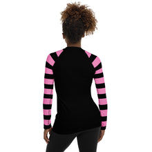 Load image into Gallery viewer, blk n Pink Alien Rib Women&#39;s Rash Guard by Spy ArtVictim