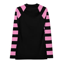 Load image into Gallery viewer, blk n Pink Alien Rib Women&#39;s Rash Guard by Spy ArtVictim