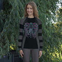 Load image into Gallery viewer, Ghost Ribs 1 By SPy ArtVictim Smaller Framed Rash Guard