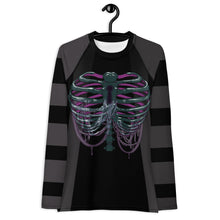 Load image into Gallery viewer, Ghost Ribs 1 By SPy ArtVictim Smaller Framed Rash Guard