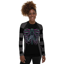 Load image into Gallery viewer, Ghost Ribs 1 By SPy ArtVictim Smaller Framed Rash Guard