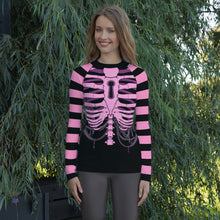 Load image into Gallery viewer, blk n Pink Alien Rib Women&#39;s Rash Guard by Spy ArtVictim