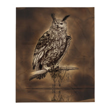 Load image into Gallery viewer, Clockwork Owl Throw Blanket by Spy ArtVictim