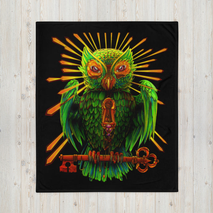 Green Owl Magic.    Throw Blanket by Spy ArtVictim