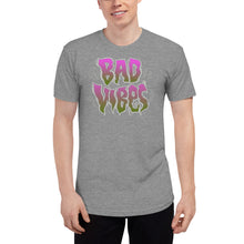 Load image into Gallery viewer, Bad Vibes Unisex Tri-Blend Track Shirt  by Spy ArtVictim